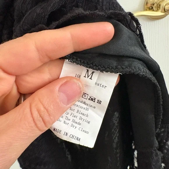 NEW Women Sexy Mini Dress Lace Hollow Out Dress Black Cutout Mini Dress - Picture 9 of 10